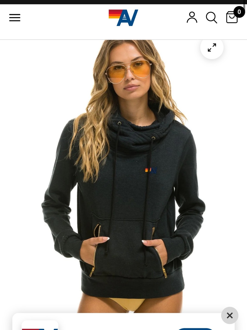 Aviator Nation NINJA PULLOVER HOODIE -CHARCOAL